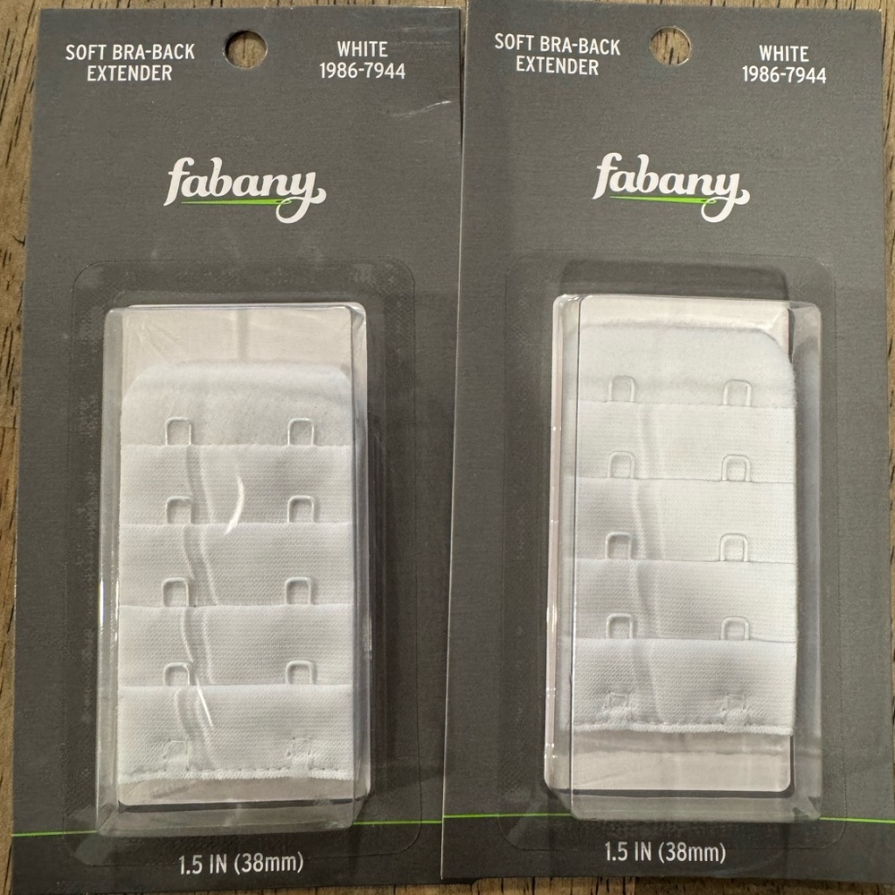 NWT Fabany White Soft Bra-Back Extender both packs